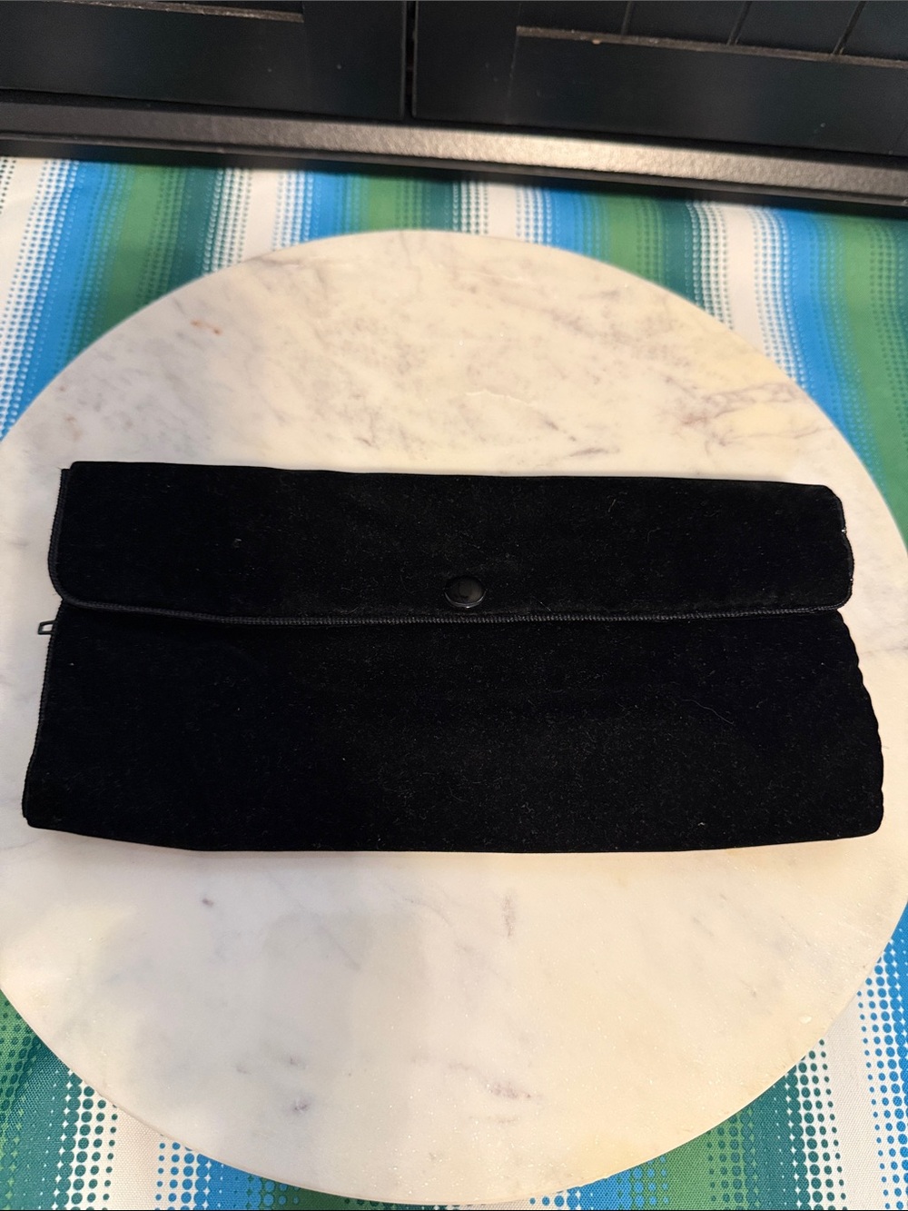 Black Velvet Foldover Jewelry Bag